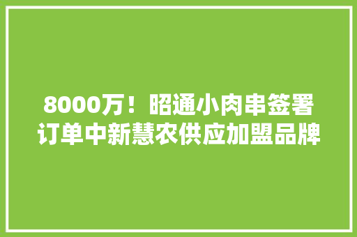8000万！昭通小肉串签署订单中新慧农供应加盟品牌为昭小串 8000万！昭通小肉串签署订单中新慧农供应加盟品牌为昭小串 互联通信
