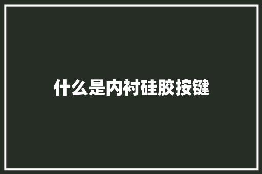 什么是内衬硅胶按键