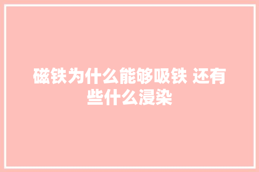 磁铁为什么能够吸铁 还有些什么浸染