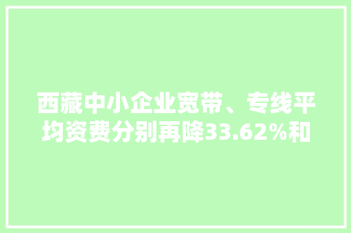 西藏中小企业宽带、专线平均资费分别再降33.62%和19.66%