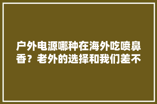 户外电源哪种在海外吃喷鼻香？老外的选择和我们差不多