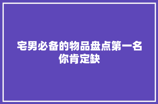 宅男必备的物品盘点第一名你肯定缺