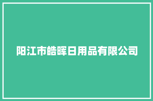 阳江市皓晖日用品有限公司,以上这些用英语怎么说。