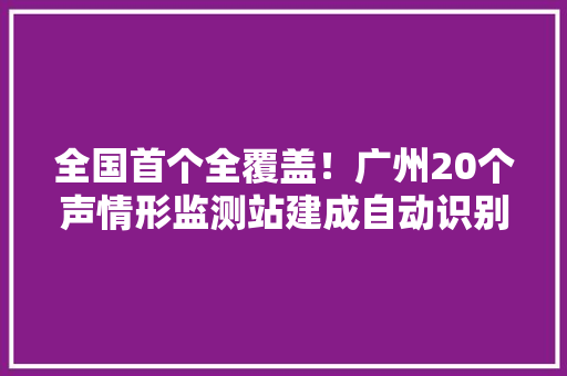 全国首个全覆盖！广州20个声情形监测站建成自动识别声音“密码”！,声源定位。
