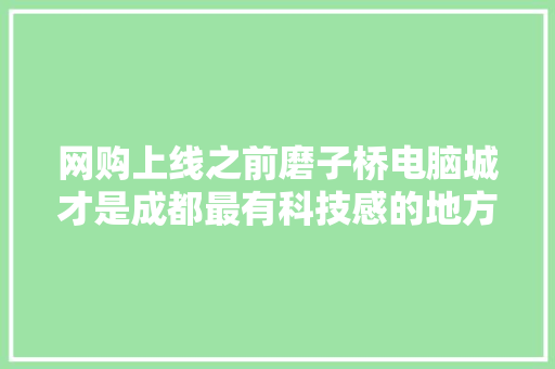 网购上线之前磨子桥电脑城才是成都最有科技感的地方！,磨子桥小学。
