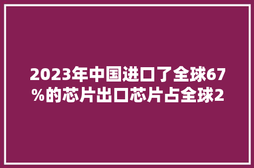 2023年中国进口了全球67%的芯片出口芯片占全球26%,环球影城。