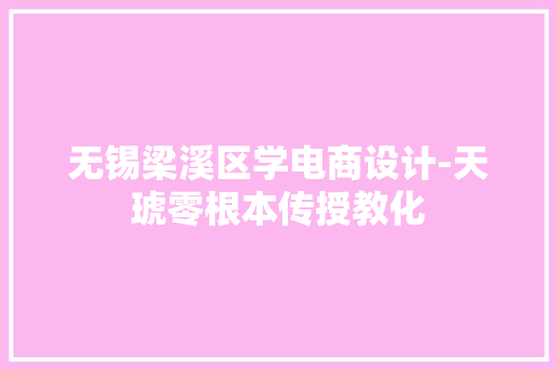 无锡梁溪区学电商设计-天琥零根本传授教化