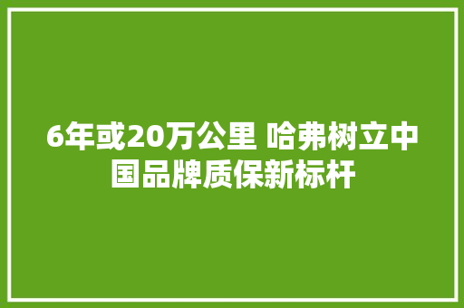 6年或20万公里 哈弗树立中国品牌质保新标杆,哈弗4s店电话是多少。