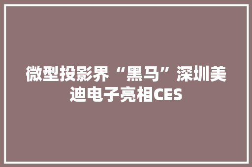 微型投影界“黑马”深圳美迪电子亮相CES 微型投影界“黑马”深圳美迪电子亮相CES 人工智能