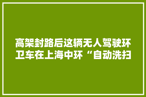 高架封路后这辆无人驾驶环卫车在上海中环“自动洗扫”,清扫车型号及价格。
