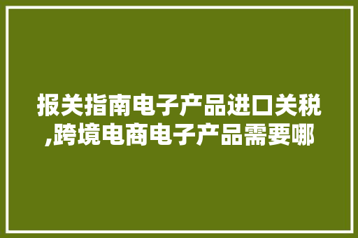 报关指南电子产品进口关税,跨境电商电子产品需要哪些资料