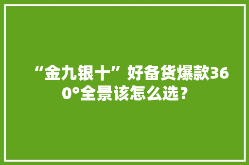 “金九银十”好备货爆款360°全景该怎么选？,全景医学影像诊断中心。