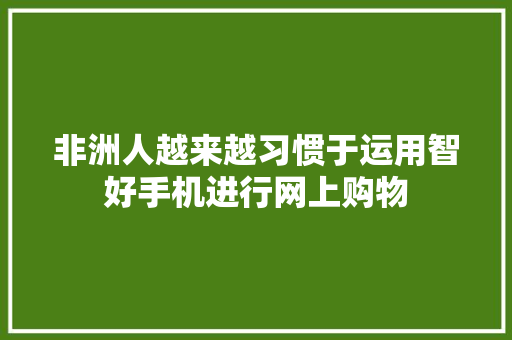 非洲人越来越习惯于运用智好手机进行网上购物