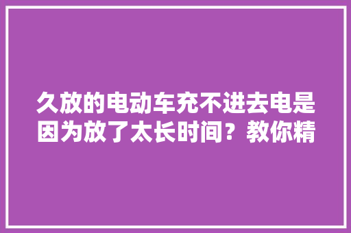 久放的电动车充不进去电是因为放了太长时间？教你精确充电→ 久放的电动车充不进去电是因为放了太长时间？教你精确充电→ 智能家居