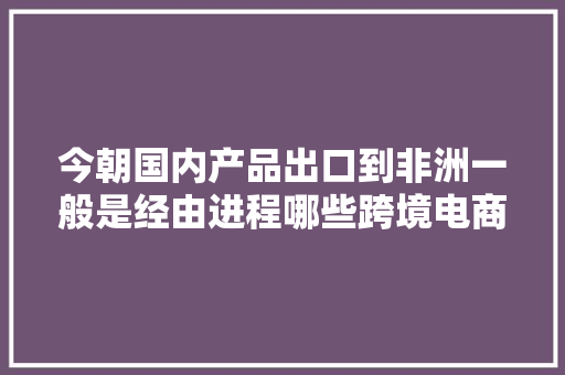今朝国内产品出口到非洲一般是经由进程哪些跨境电商平台进行交易？