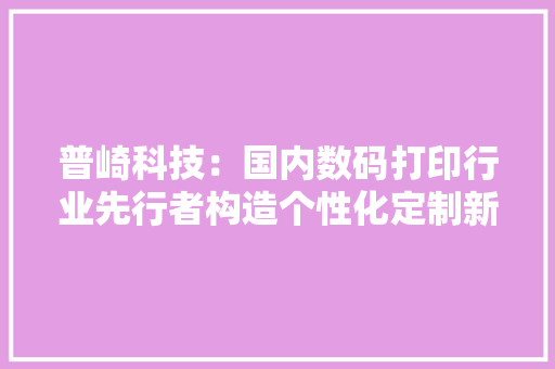 普崎科技：国内数码打印行业先行者构造个性化定制新成长