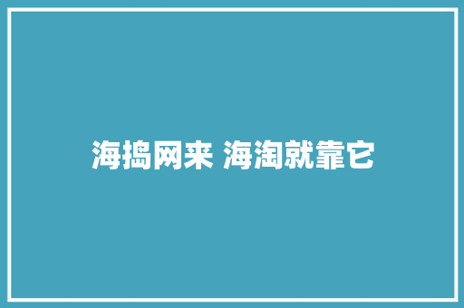 海捣网来 海淘就靠它