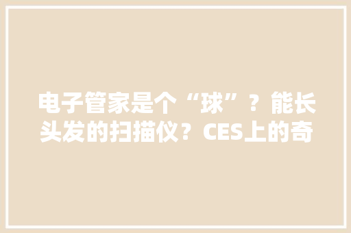 电子管家是个“球”？能长头发的扫描仪？CES上的奇葩黑科技 电子管家是个“球”？能长头发的扫描仪？CES上的奇葩黑科技 人工智能