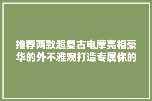 推荐两款超复古电摩亮相豪华的外不雅观打造专属你的女王座驾 推荐两款超复古电摩亮相豪华的外不雅观打造专属你的女王座驾 智能科技