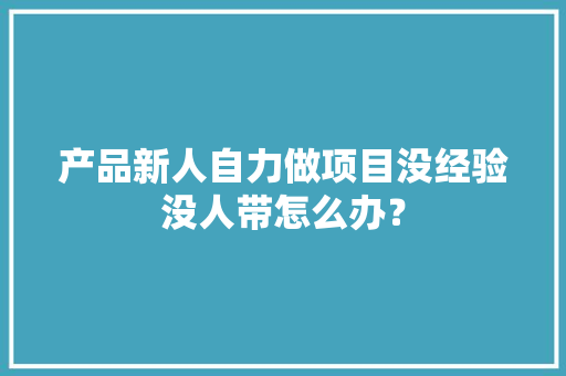 产品新人自力做项目没经验没人带怎么办？