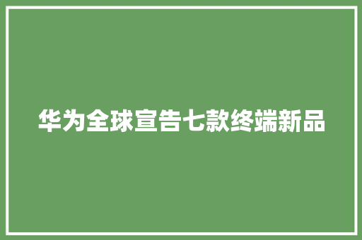 华为全球宣告七款终端新品
