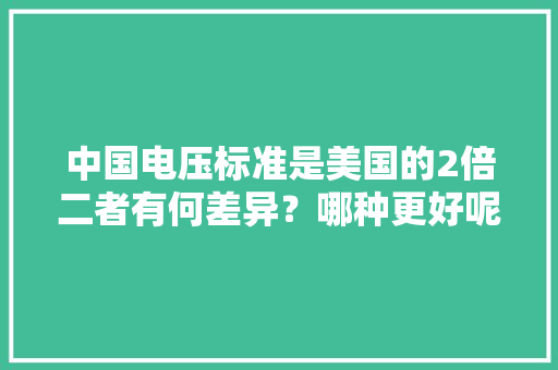 中国电压标准是美国的2倍二者有何差异？哪种更好呢？