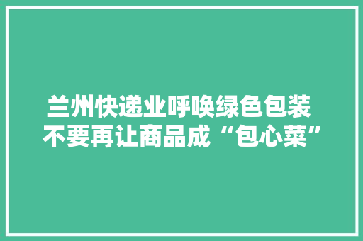 兰州快递业呼唤绿色包装 不要再让商品成“包心菜”