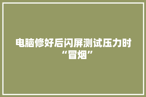 电脑修好后闪屏测试压力时“冒烟”