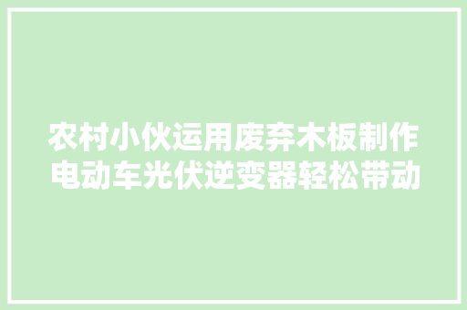 农村小伙运用废弃木板制作电动车光伏逆变器轻松带动空调电磁炉