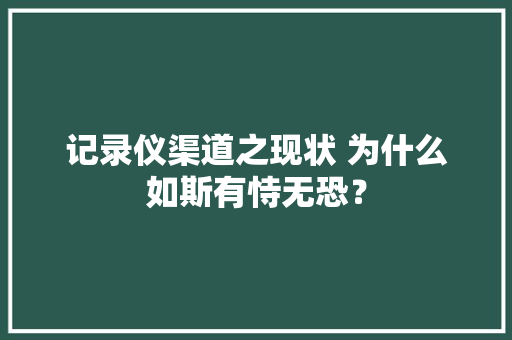 记录仪渠道之现状 为什么如斯有恃无恐？