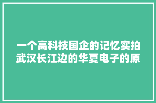 一个高科技国企的记忆实拍武汉长江边的华夏电子的原址