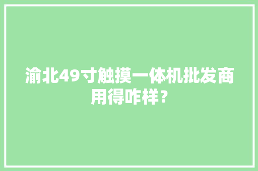 渝北49寸触摸一体机批发商用得咋样？
