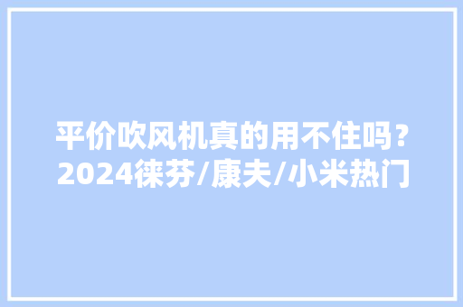 平价吹风机真的用不住吗？2024徕芬/康夫/小米热门品牌横评来了！