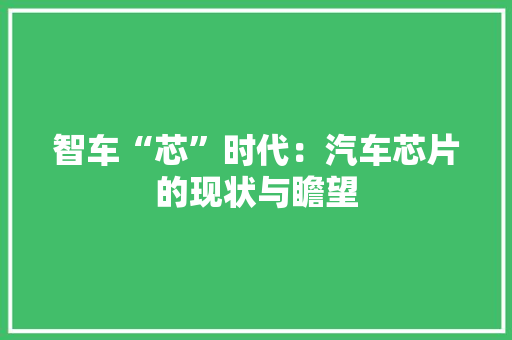 智车“芯”时代：汽车芯片的现状与瞻望