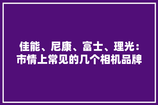 佳能、尼康、富士、理光：市情上常见的几个相机品牌