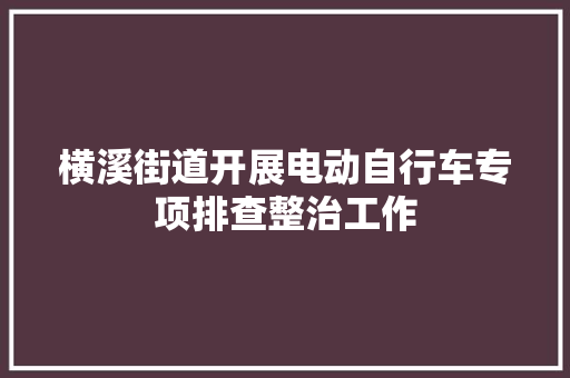 横溪街道开展电动自行车专项排查整治工作,宣扬是什么意思。