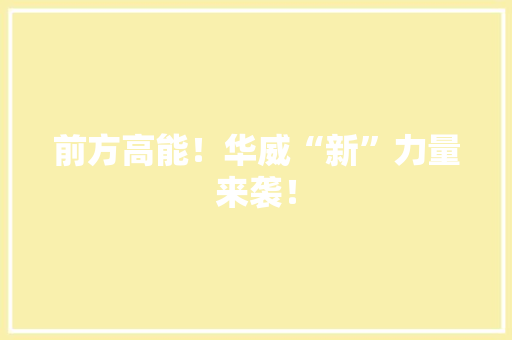 前方高能！华威“新”力量来袭！