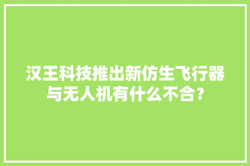汉王科技推出新仿生飞行器与无人机有什么不合？
