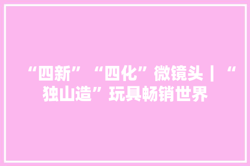 “四新”“四化”微镜头｜“独山造”玩具畅销世界