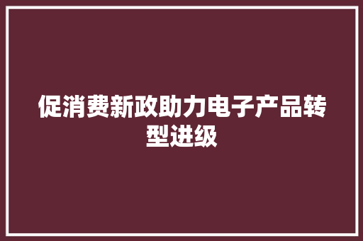 促消费新政助力电子产品转型进级