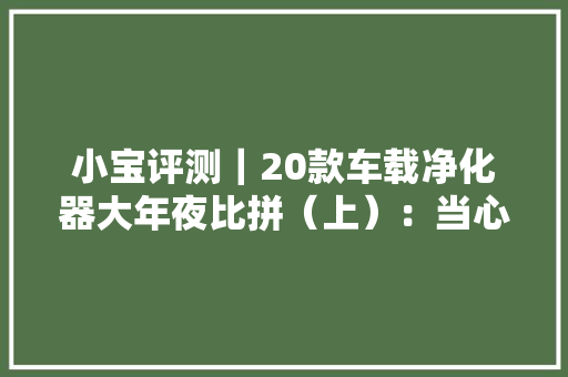 小宝评测｜20款车载净化器大年夜比拼（上）：当心臭氧风险