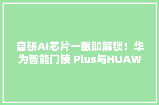 自研AI芯片一眼即解锁！华为智能门锁 Plus与HUAWEI Pura70 系列同步开售