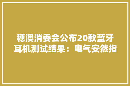 穗澳消委会公布20款蓝牙耳机测试结果：电气安然指标全部合格