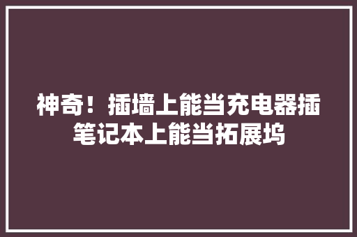神奇！插墙上能当充电器插笔记本上能当拓展坞,输出轴加工工艺过程卡片。