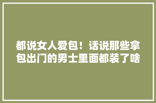 都说女人爱包！话说那些拿包出门的男士里面都装了啥？