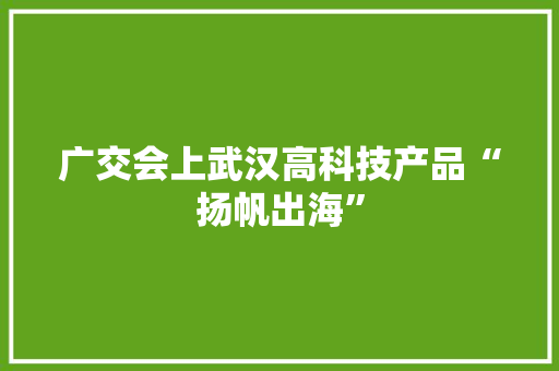 广交会上武汉高科技产品“扬帆出海”