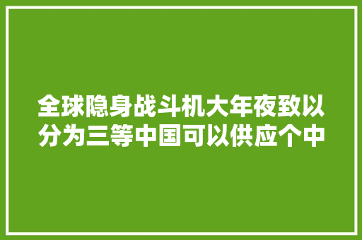 全球隐身战斗机大年夜致以分为三等中国可以供应个中两等的产品