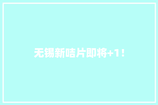无锡新咭片即将+1！ 无锡新咭片即将+1！ 人工智能