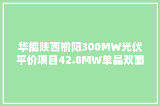 华能陕西榆阳300MW光伏平价项目42.8MW单晶双面组件采购招标