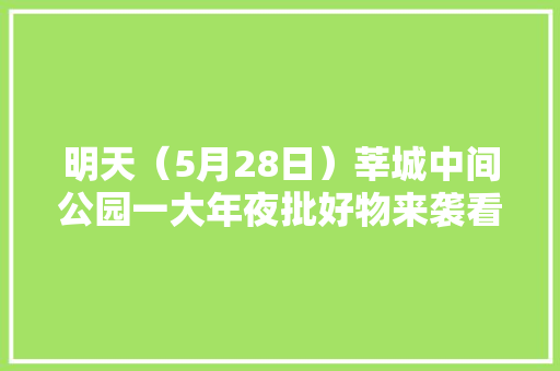 明天（5月28日）莘城中间公园一大年夜批好物来袭看得你口水直流